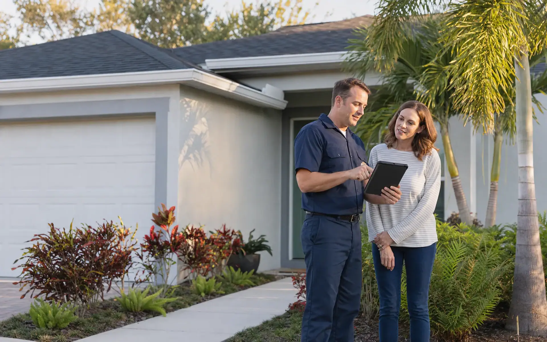 Conceptual image of a scheduled residential HVAC maintenance visit