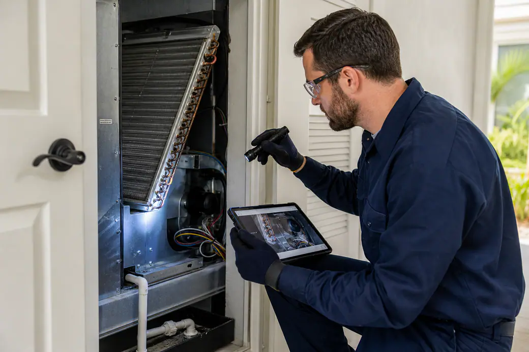 Conceptual air-handler inspection detail