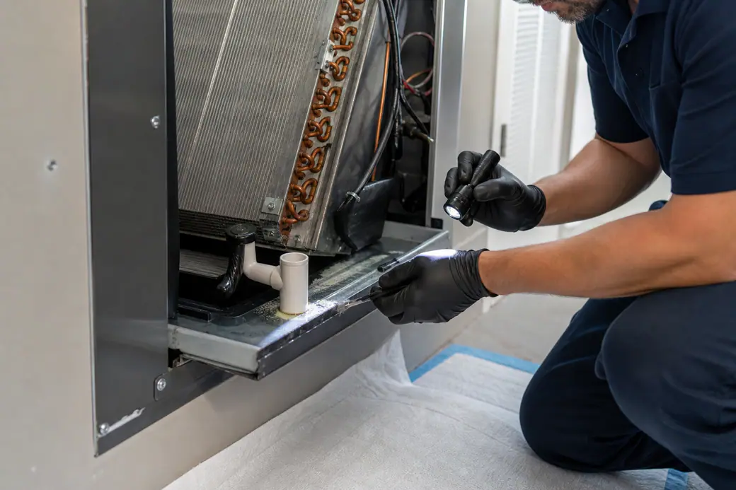 Conceptual drain-pan service detail